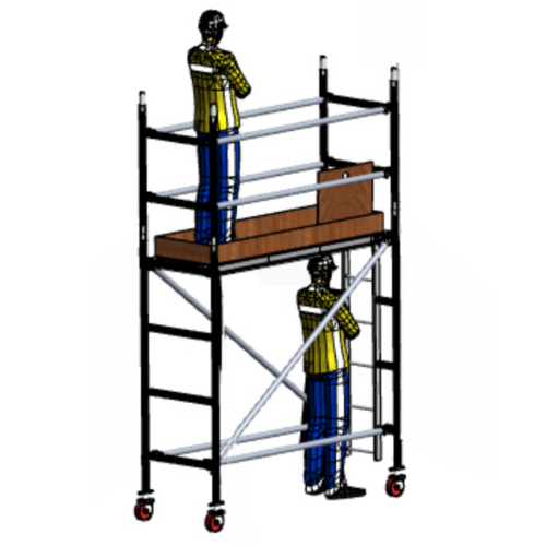 פיגום אלומיניום מקצועי גובה דריכה 2 מ – רוחב סטנדרטי