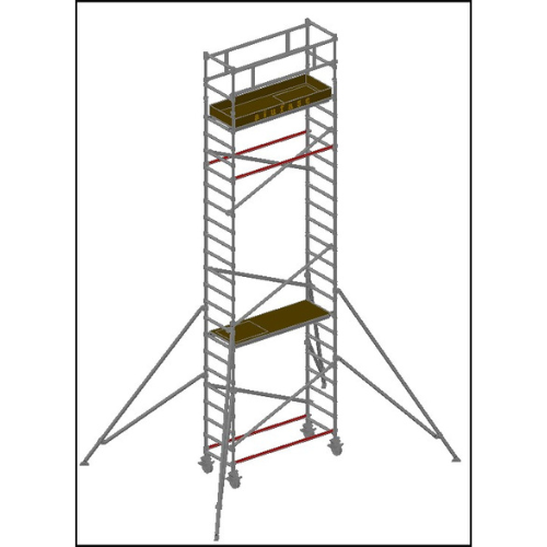 פיגום  אלומיניום הדור הבא גובה דריכה 6 מ – רוחב סטנדרטי