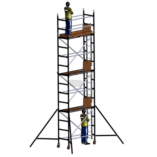 פיגום אלומיניום מקצועי גובה דריכה 6 מ – רוחב סטנדרטי